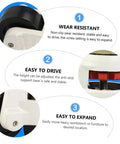 Hella Rugged Set Of Four Heavy Duty Leveling Swivel Casters With Extra Strong Steel Plate Mount for easy adjustment and stability.