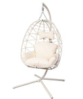 Chill Ready Egg Shaped Hammock Chair For Indoor And Outdoor Use With Removable Washable Cushion And Breathable Woven Design