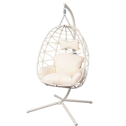 Chill Ready Egg Shaped Hammock Chair For Indoor And Outdoor Use With Removable Washable Cushion And Breathable Woven Design