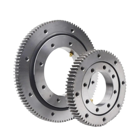 Rock Solid Heavy Duty Slewing Bearing With Outer Gear Ring, 100 X 214 X 30 Millimeters, two modules and gears visible.