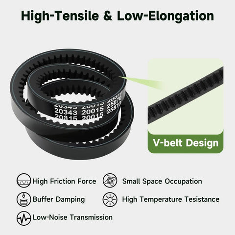 Rear Tine Tiller Drive Belt Replacement For Earthquake Versa Tiller Cultivator 99cc Engine 12x728 Type 4L; high-tensile design