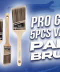Must-Have 5 Piece Paint Brush Set With 1 Inch Flat, 1.5 Inch Angle, 2 Inch Flat, 2 Inch Angle Stubby, And 2.5 Inch Angle Brushes