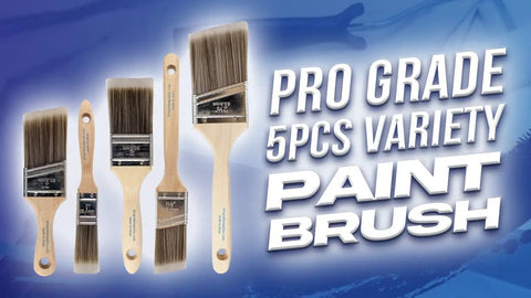 Must-Have 5 Piece Paint Brush Set With 1 Inch Flat, 1.5 Inch Angle, 2 Inch Flat, 2 Inch Angle Stubby, And 2.5 Inch Angle Brushes