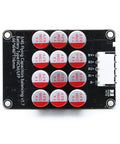Premium 3S And 4S 12 Volt 5 Amp Active Battery Equalizer Balancer Module For Li Ion LiFePo4 Packs showing PCB design and capacitors.