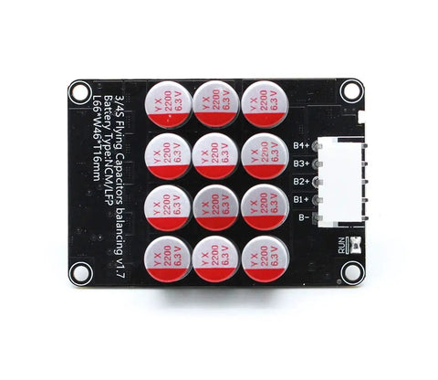 Premium 3S And 4S 12 Volt 5 Amp Active Battery Equalizer Balancer Module For Li Ion LiFePo4 Packs showing PCB design and capacitors.