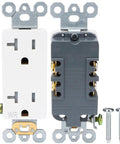 Real Deal Weatherproof Electrical Box Paired With A Beefy 20A Duplex Outlet NEMA 5 20R Surface Mount UL Listed Kit with screws