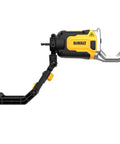 Side view of Impact Connect PVC And PEX Cutter with Quick Change Brace Bracket, compatible with DEWALT drivers, for fast installation.