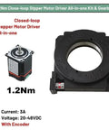 Heavy Duty Hollow Rotary Table Motor Drive Indexing Plate Gearbox Reducer Kit with stepper motor and encoder, 1.2Nm torque.