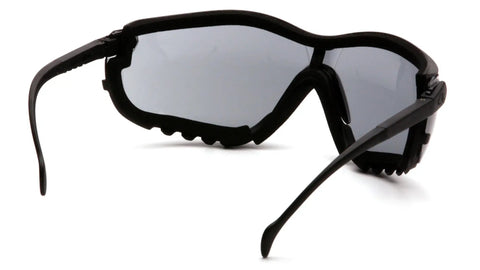 All Day Comfort Vented Safety Glasses With Adjustable Ratchet Headband featuring flame resistant foam and interchangeable temples