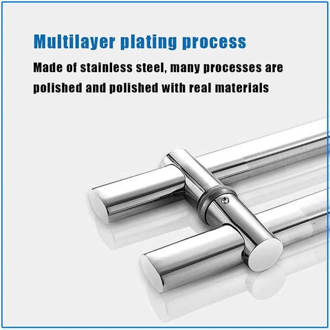 Stainless Steel Push Pull Door Handle Built To Last No Fuss Install Rectangular Back To Back Design 304 Grade Rustproof Heavy Duty Door Pull