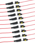 Top Tier Edinstry Weather Pack Connectors 1 Pin Waterproof Automotive Kit, IP68 Rated 16AWG Male Female Terminals For Car Truck Boat Garage Wiring Projects That Rock. Black 1-pin waterproof connectors with red 16AWG wires