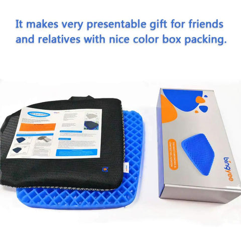 Ultra Comfy Gel Seat Cushion 1.8 Inch Thick for All Day Seating Orthopedic Pressure Relief Pad with packaging