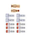 12 Piece One Quarter Inch Quick Connect Air Fittings Set With Brass Couplers And Hardened Steel Plugs Push Lock System