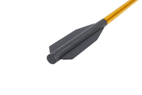 Close-up of Aluminum Crossbow Bolts For 50 To 80 Pound Pistols, 36 Pack, 6.26 Inch Arrows With Metal Tips For Precision Target Practice