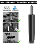 5.5 Inch Adjustable Office Chair Gas Lift Cylinder Replacement With Universal Fit For Most Chairs, Heavy Duty Hydraulic Piston