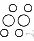 Rotating Spout Kitchen Faucet O Ring Kit Replacement Includes Two Sets Of Three O Rings One Set Ready To Use Plus Spare Fits Chateau Extensa Models 7425 7425BC 7425W And Other Rotating Spout Faucets Easy Install, six black nitrile O-rings shown