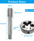 Premium M20 X 1.5 Tap And Die Set For Cutting Clean Threads On Steel Aluminum Or Copper With Heavy Duty Alloy Steel And HSS Precision Tools For DIY Pros, tap and die size diagram