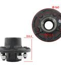 5 Lug 4.5 Inch Trailer Hub Kit With Round 84 Spindle, 8.25 Inch Overall Length, 3.37 Inch Spindle, 3500 Lb Capacity, Brake Flange
