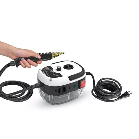 Handheld Steam Cleaner With Extended Nozzle, 2500W 3BAR High Pressure device shown with hose and plug