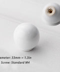White And Black Ceramic Ball Knob Set For Furniture, 10 Round Drawer Knobs With Hardware, 1.33 Inch Ceramic Cabinet Pulls