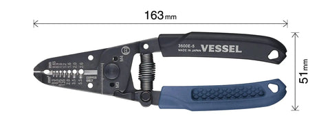 Compact Japanese Made Wire Stripper With Screw Cutter For Small Gauge Wires, 6.4 Inch Length, Lightweight 4.1 Oz, RoHS Compliant