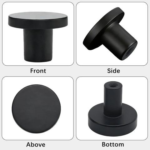 32 Pack One And One Sixth Inch Round Cabinet Knobs Durable Zinc Alloy Hardware With Multi Layer Plating Finish Easy Install, angles shown.