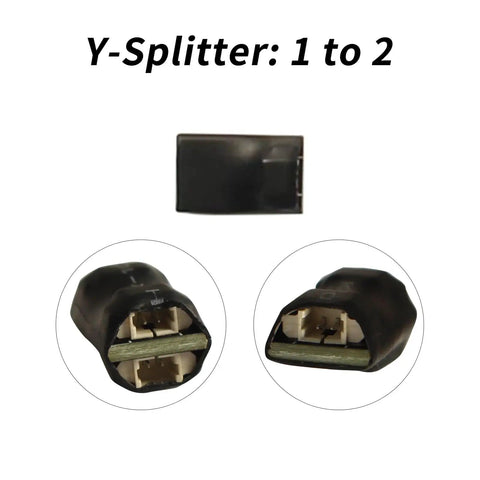 Y splitter cable for LED Upgrade Kit For 3D Printers 5V 12W COB Strip Light with 1 to 2 adapter shown in detail