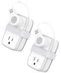 Two Pack GaN USB C Power Strip With 45W USB C Ports, Four Outlets, Four Foot Retractable Extension Cord, Ultra Compact Travel Size displayed