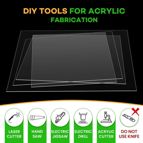 Two Pack Plexiglass Sheets One Eighth Inch Thick 24 By 36 Clear Plastic Panels for crafting and tool usage guide display