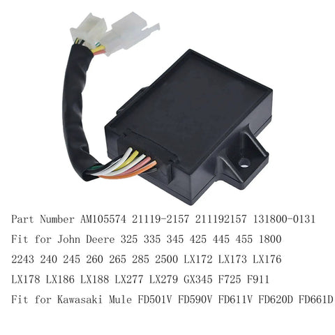 Dope CDI Box Replacement For Lawn Tractors And Mule UTV 325 335 345 shown with wiring connectors