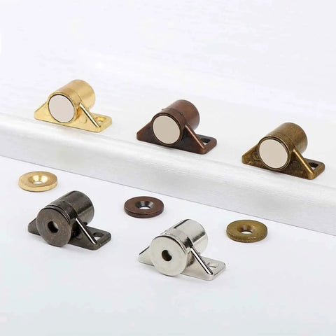 Heavy Duty Cabinet Door Magnets For Latch Closures In Kitchen And Bathroom, showing multiple color options on display