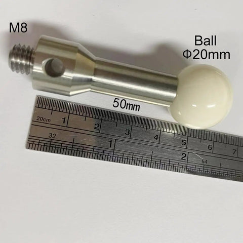 Ceramic Datum Ball M8 Thread With 20mm Diameter 45 Degree Adapter Rod For CNC And CMM Inspection Pro Grade Precision Spherical Datum Sphere For Metrology Pro, M8 thread and φ20mm ball