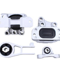 Heavy Duty Right Lower Engine Motor Mount Transmission Mount With Torque Strut Bracket, silver metal components for Fiat 500X Jeep Renegade.