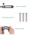 One Pack T Handle Rubber Flexible Draw Latch with Screws, 7.9 Inch Flexible Hasp, shown with screws and flexible rubber