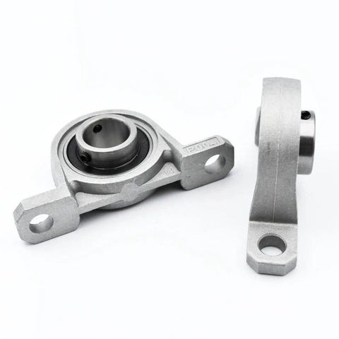 Badass 4 Pc Set Of KP004 Pillow Block Bearings With 20mm Bore Housing Solid Zinc Alloy And Steel Insert Self Aligning Design For Shafts That Provide Heavy Duty Durability To Run Your Machines Smoothly Every Day Without Zero Hiccups Or Glitches Now. 20mm zinc alloy pillow block bearing with steel insert, side and top views