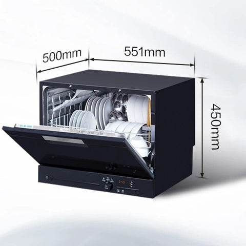 No Sweat Countertop Or Built In Dishwasher Fully Automatic Machine Handles Five Place Settings Crisp Clean Every Time with dimensions 551mm x 500mm x 450mm.