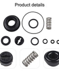 Heavy Duty Pneumatic Nailer Seal Kit For F30 T50 T64 P625 Air Stapler Repair showing rubber seals and steel fittings.