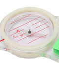 Close-up of the Bright Luminous Shockproof Compass With Fast Needle Setting and Carrying Loop, showing needle and acrylic build.