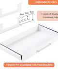 Under Desk Drawer Organizer 21 Inch White With Adjustable Brackets Sliding Pull Out Pencil Drawer