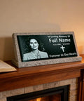 Weatherproof Custom Memorial Plaques In Black Granite With Marble Base For Gardens And Cemeteries Durable Outdoor Monuments
