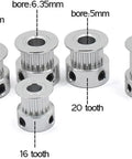 3D Printer Timing Belt Kit With Pro Grade Aluminum Synchronous Pulleys, 16 Tooth 2GT And 20 Tooth Sets, 5mm And 8mm Bore, precision