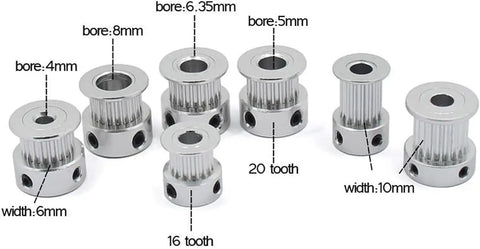 3D Printer Timing Belt Kit With Pro Grade Aluminum Synchronous Pulleys, 16 Tooth 2GT And 20 Tooth Sets, 5mm And 8mm Bore, precision