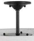 Graphite Three Light Semi Flush Ceiling Mount Fixture From Inspire Collection, detail of graphite finish and mounting hardware.