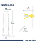 Diagram of Ribbed Wall Anchor Kit For Drywall And Concrete 100 Pack Yellow Nylon Anchors With Screws Included Seven Eighths Inch Length
