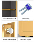 Badass Full Steel Waterproof Security Cabinet Hella Fireproof Anti Theft Deposit Chest showing solid steel door panel and keys.