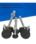 Heavy Duty Adjustable Leveling Feet With Swivel Base For Furniture And Shop Equipment, M8 M10 M12 threads, 60mm diameter.