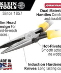 Close-up of pliers from 14 Piece Pro Tools Kit With Pouch And Belt For Journeyman Lineman Homeowner And Beginner To Pro, highlighting features.