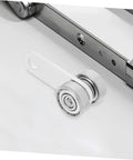 Heavy Duty Sliding Door Roller Wheels With Dual Bearing Iron Groove Caster Built Solid gliding wheel with silver metal design.