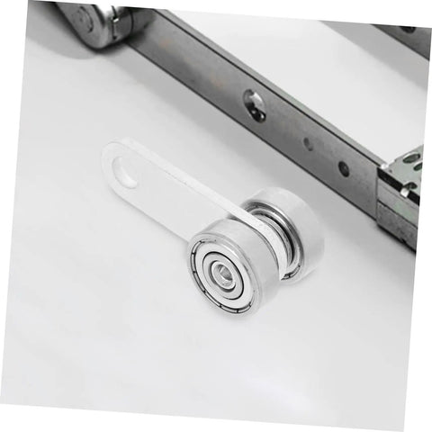 Heavy Duty Sliding Door Roller Wheels With Dual Bearing Iron Groove Caster Built Solid gliding wheel with silver metal design.