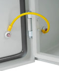 Interior view of Durable Outdoor Electrical Box Lockable Enclosure, IP55 Waterproof NEMA Steel Case with hinged door detail.
